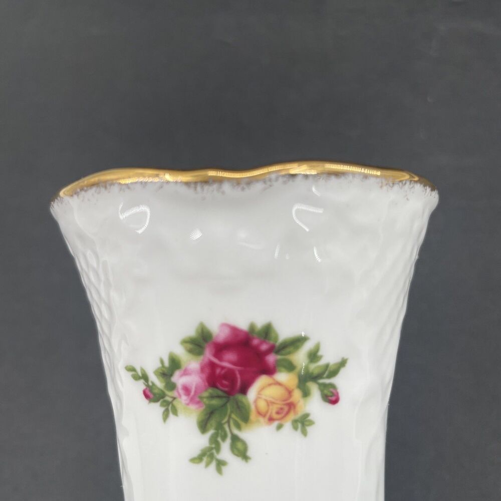 Royal Albert Old Country Roses Posy Vase 5-1/2” Floral Victorian England Vintage - Picture 10 of 13